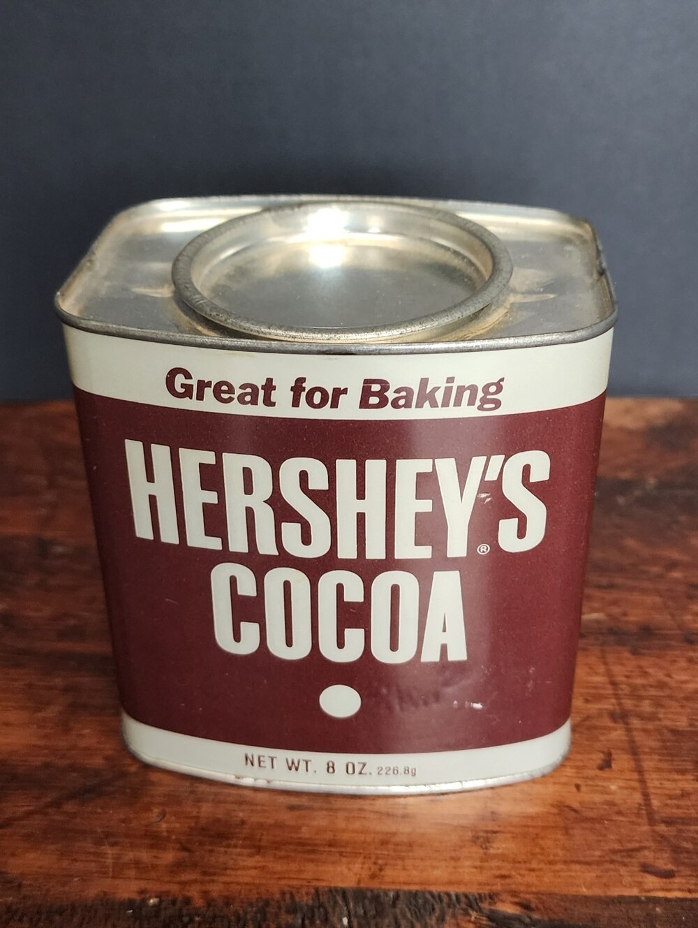 Vintage Hershey’s Cocoa Tin - Empty 8 oz Advertisment 1980's Collector's Item